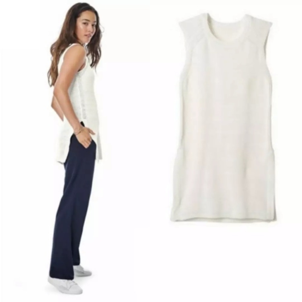 Athleta cream knit tunic sweater long and lean